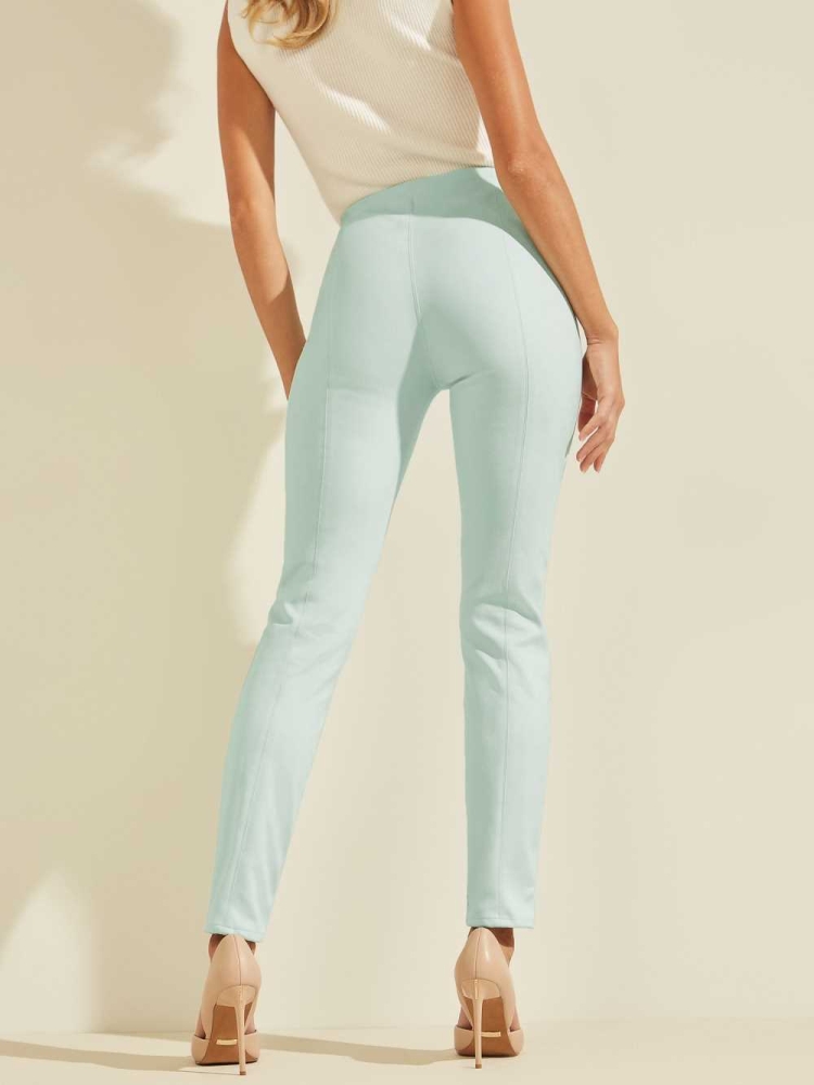 GUESS Maya Faux-Suede Women's Leggings Light Blue | UK2738RPS