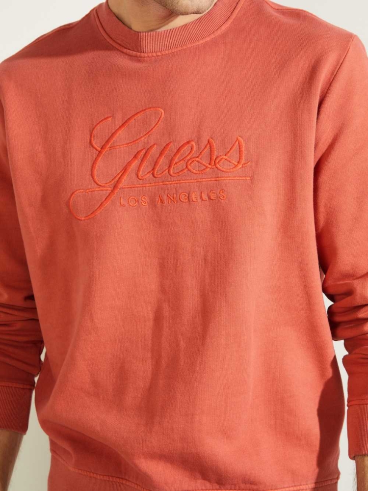 GUESS Melvyn Pullover Men's Sweatshirt Red | UK6734LVH