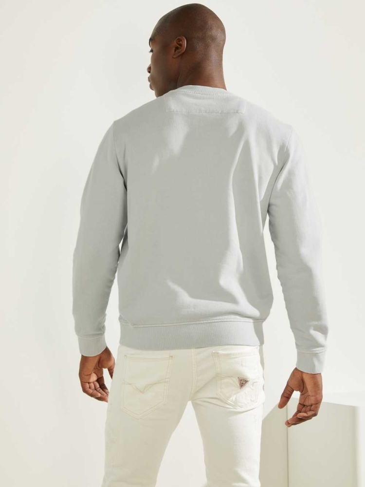 GUESS Melvyn Pullover Men's Sweatshirt White | UK0934ZBM