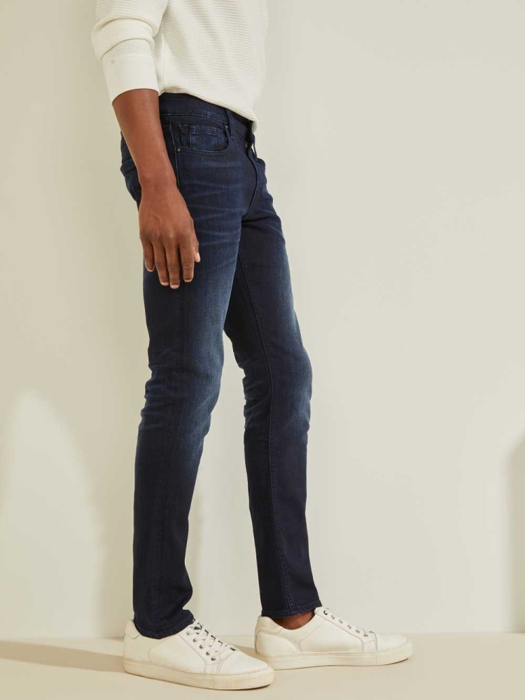 GUESS Miami Super Skinny Men's Jeans Deep Blue | UK8650KUN