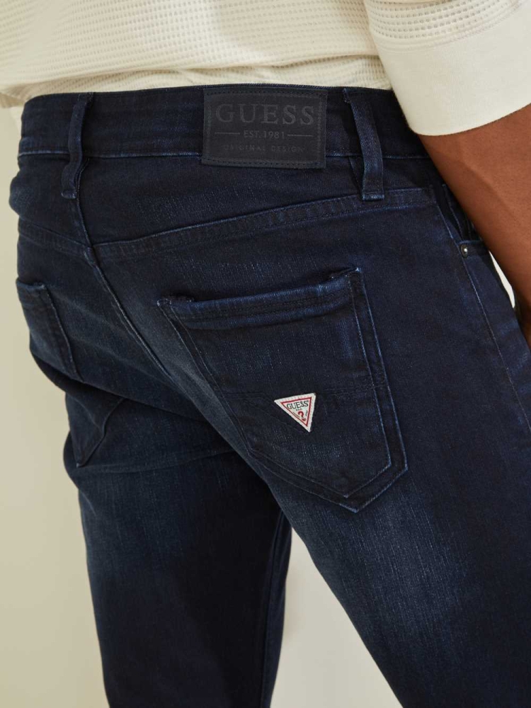 GUESS Miami Super Skinny Men's Jeans Deep Blue | UK8650KUN