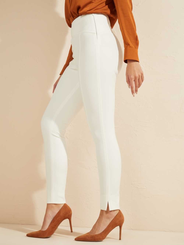 GUESS Moxie High-Rise Skinny Women's Pants Cream | UK5310WUV