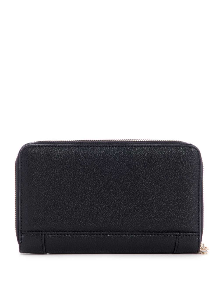 GUESS Naya Double Zip Wristlet Women's Wallets Black | UK3476QER