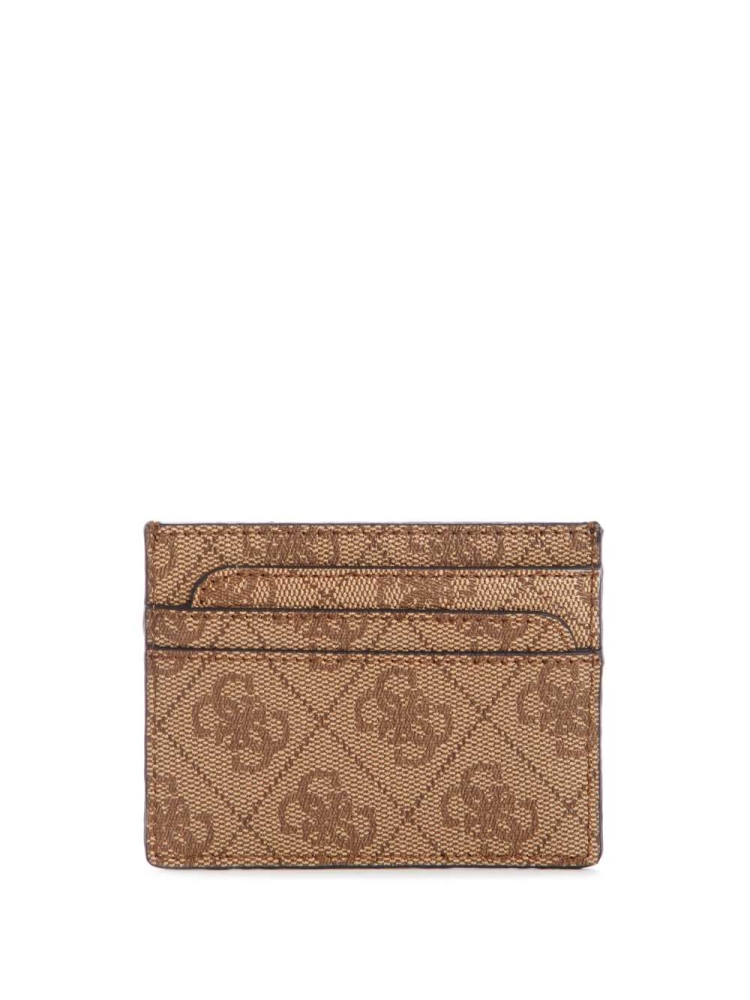 GUESS Noelle Card Holder Women's Wallets Brown Flower | UK4083OVB