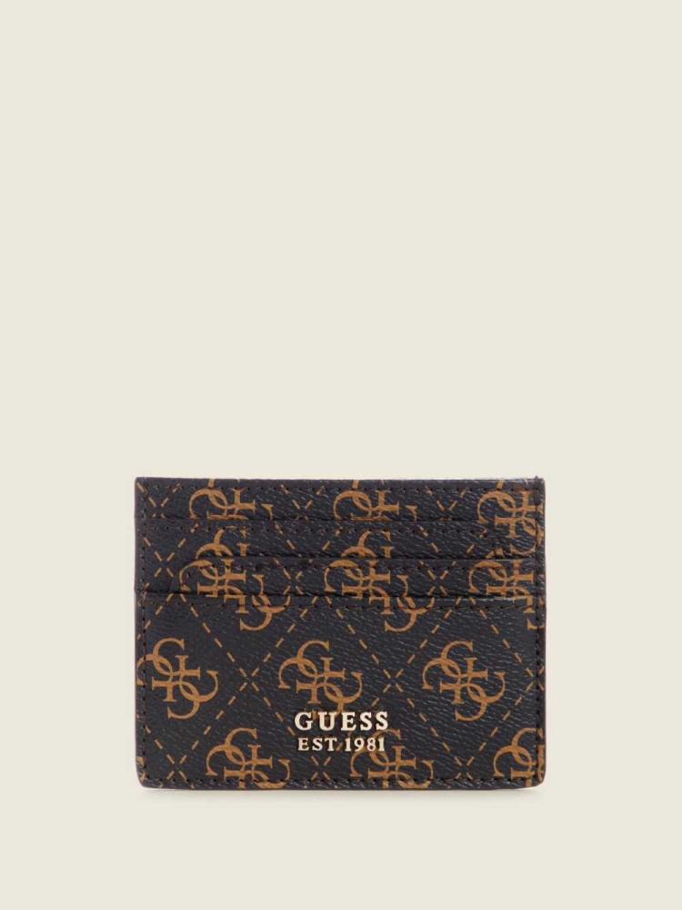 GUESS Noelle Card Holder Women\'s Wallets Brown Multicolor | UK8456PZL