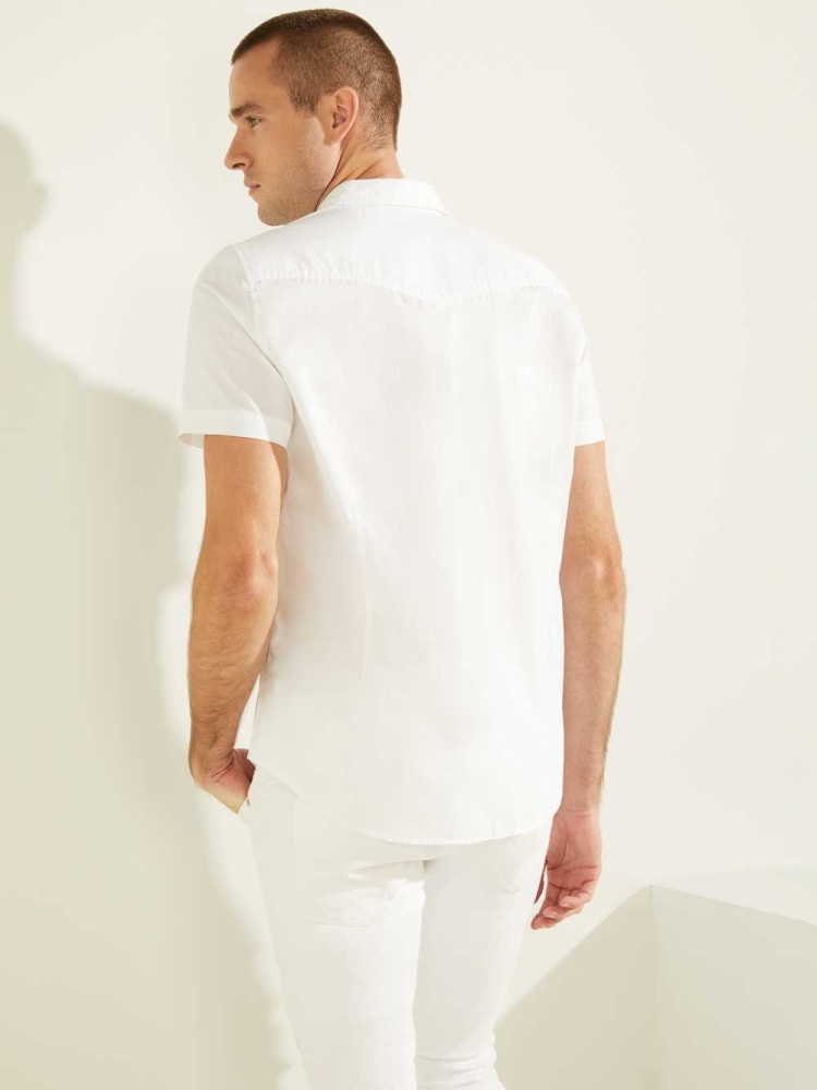 GUESS Nottingham Western Men's Shirts White | UK5941UVI