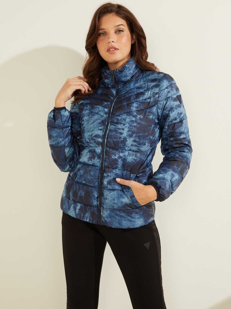 GUESS OTTAVIA PUFFER Women's Jackets Blue | UK5723DVL