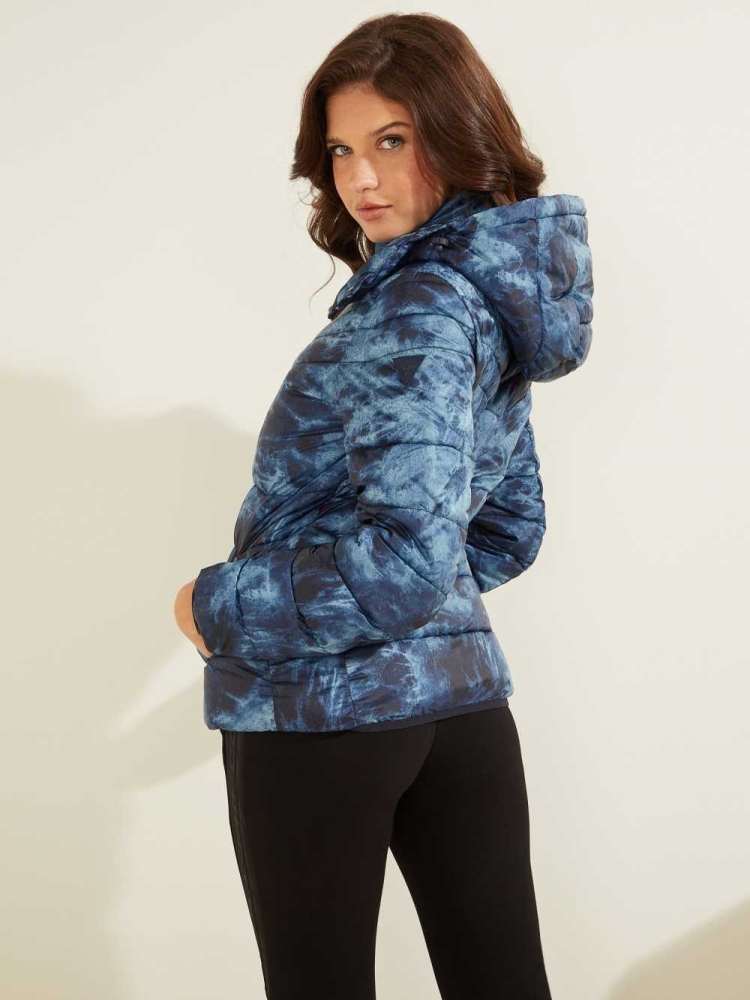 GUESS OTTAVIA PUFFER Women's Jackets Blue | UK5723DVL