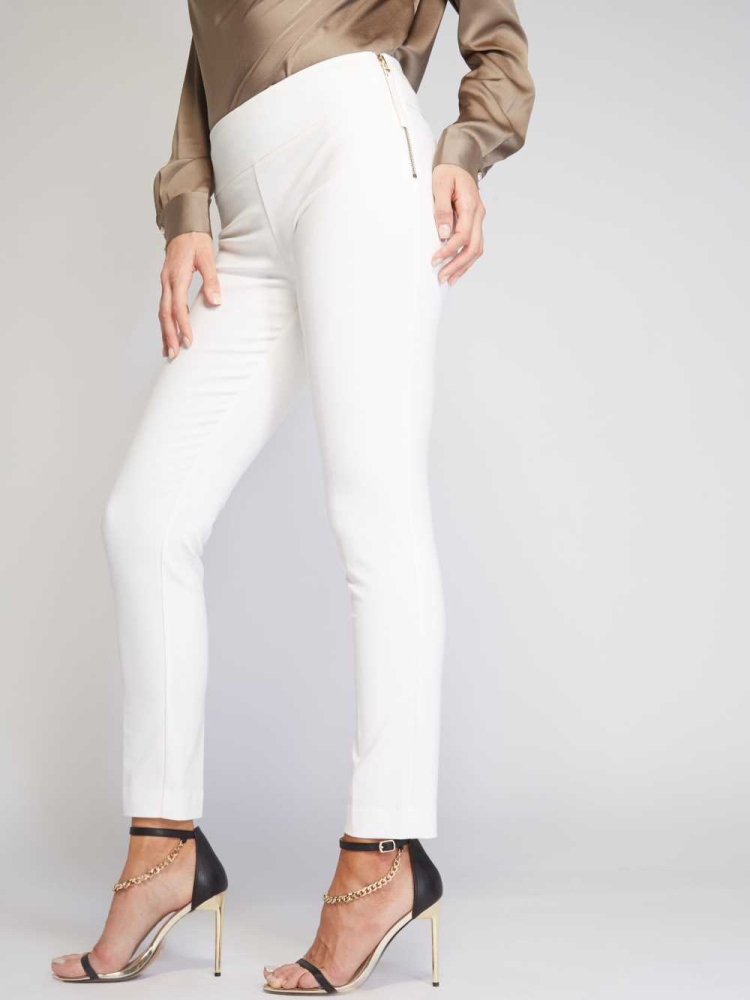 GUESS Olivia Skinny Women's Pants Cream | UK4758WLD