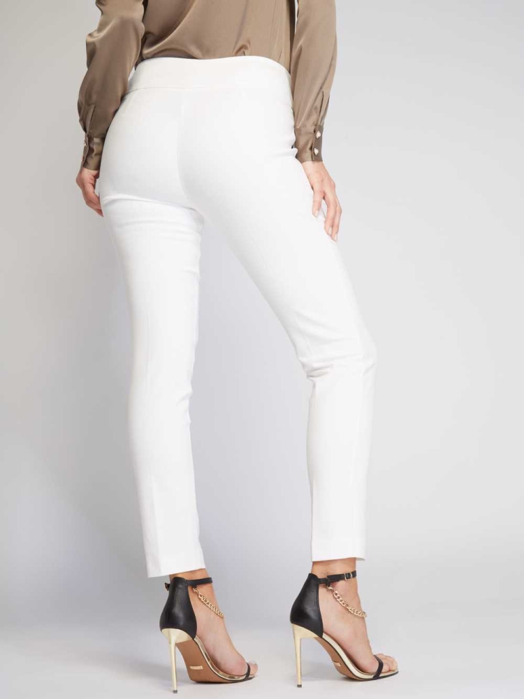 GUESS Olivia Skinny Women's Pants Cream | UK4758WLD