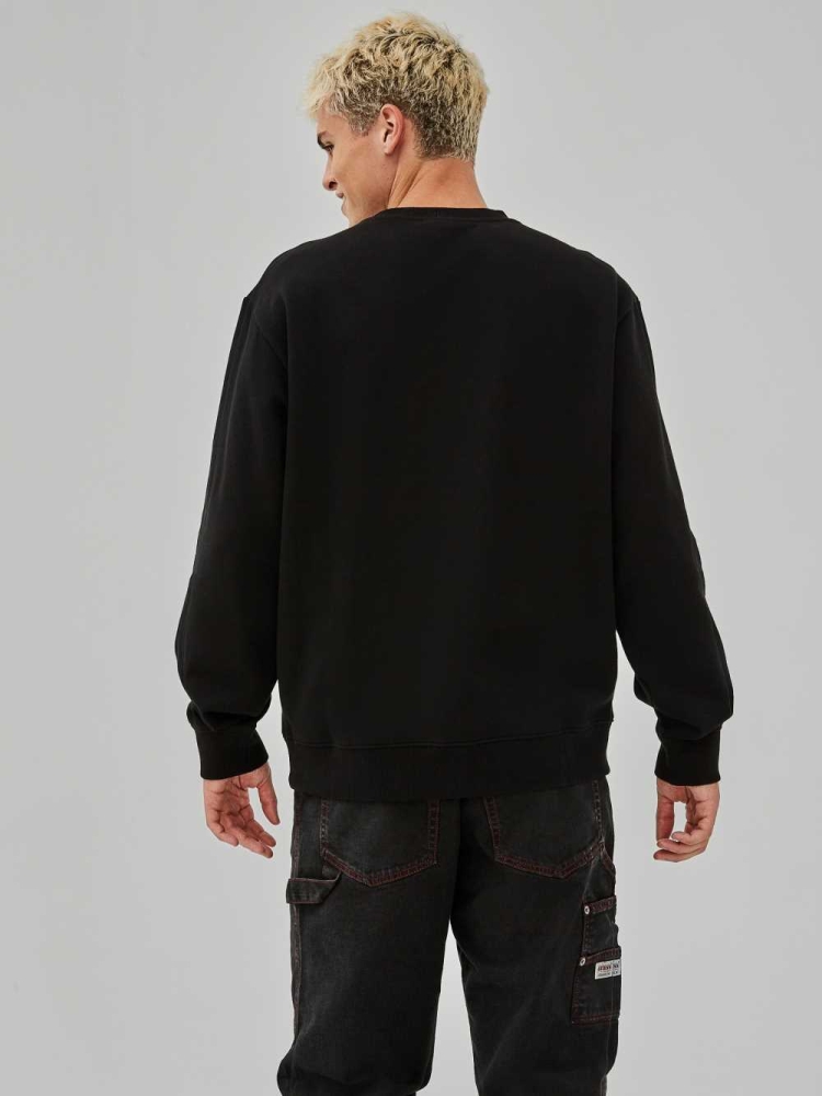 GUESS Originals Bear Crewneck Men's Sweatshirt Black | UK8510NGO