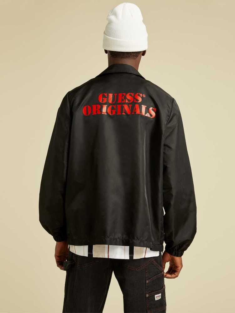 GUESS Originals Coach Men's Jackets Black | UK4806TWP