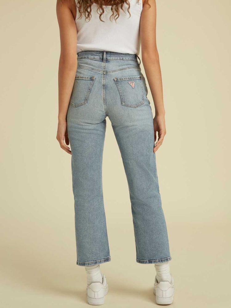 GUESS Originals Cropped Mom Women's Jeans Light Wash | UK3607BHO