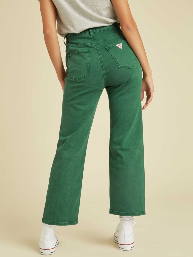 GUESS Originals Cropped Mom Women's Jeans Green Wash | UK6502ZTD