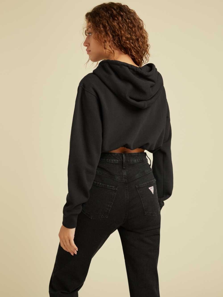 GUESS Originals Cropped Women's Hoodies Black | UK9230FML