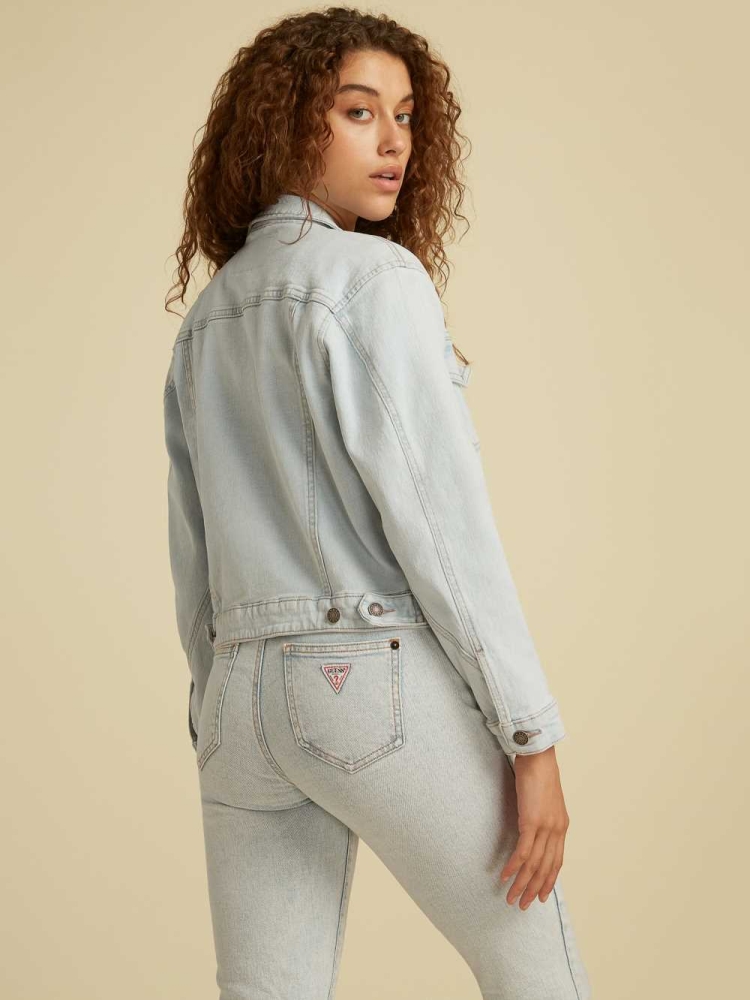 GUESS Originals Kit Denim Women's Jackets Light Wash | UK3651RIJ