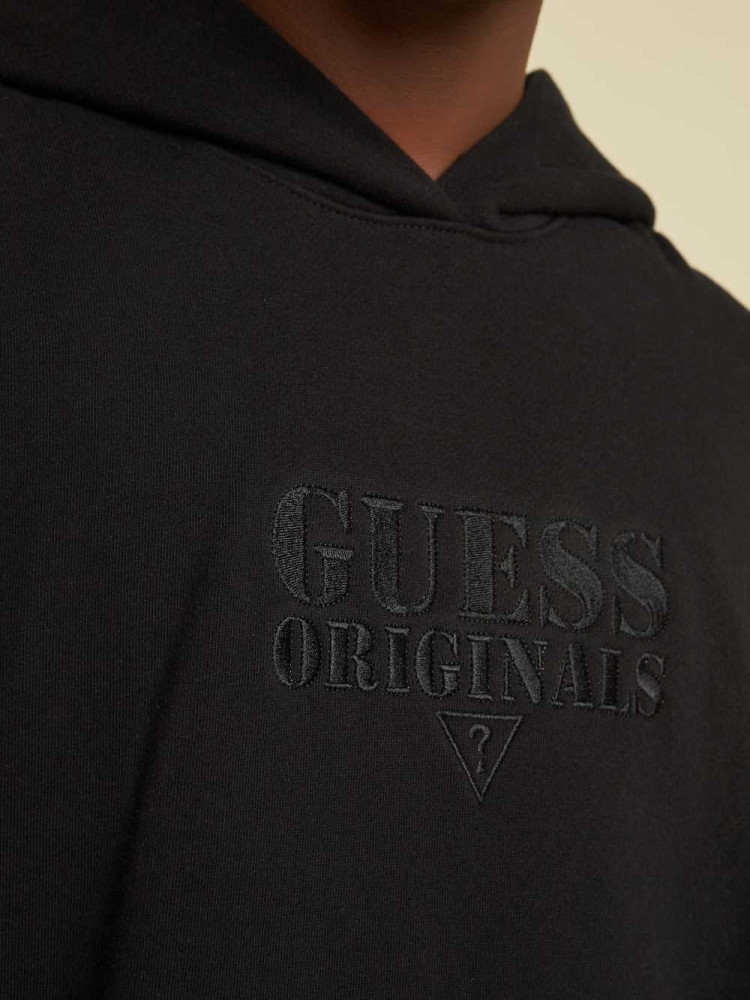 GUESS Originals Kit Logo Men's Hoodies Black | UK9513RHT