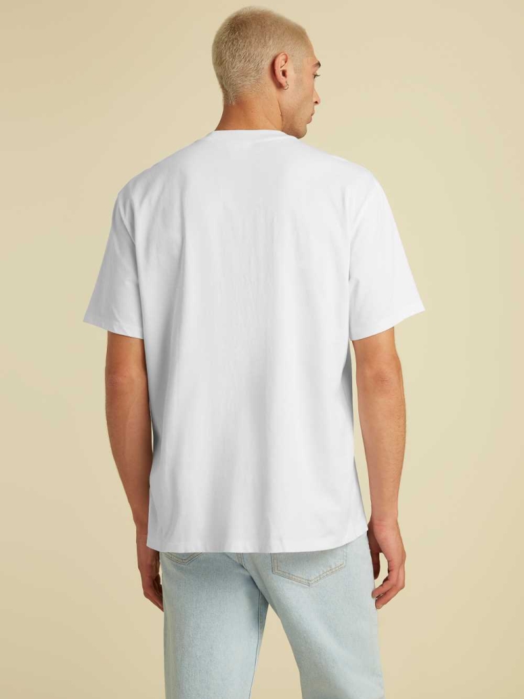 GUESS Originals Kit Pocket Men's T-Shirts White | UK5948CBK