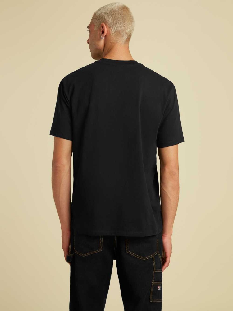 GUESS Originals Kit Pocket Men's T-Shirts Black | UK6732NAT