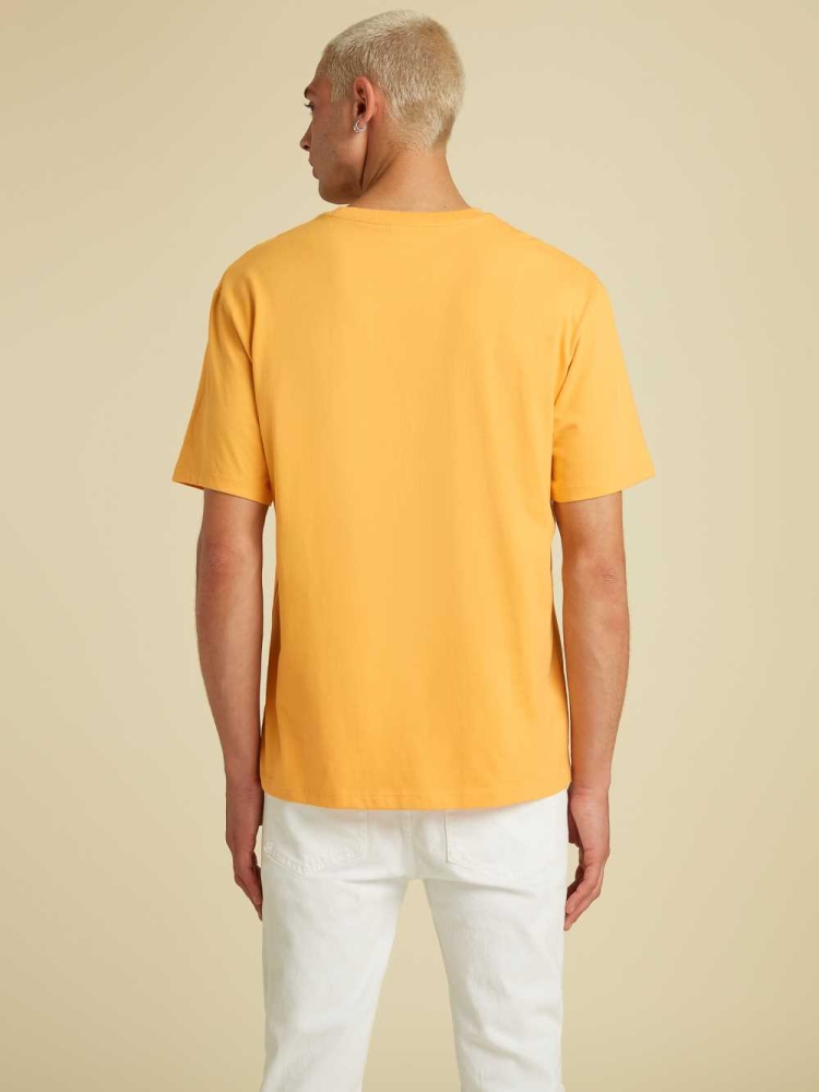 GUESS Originals Kit Pocket Men's T-Shirts Mango Yellow | UK8762USP