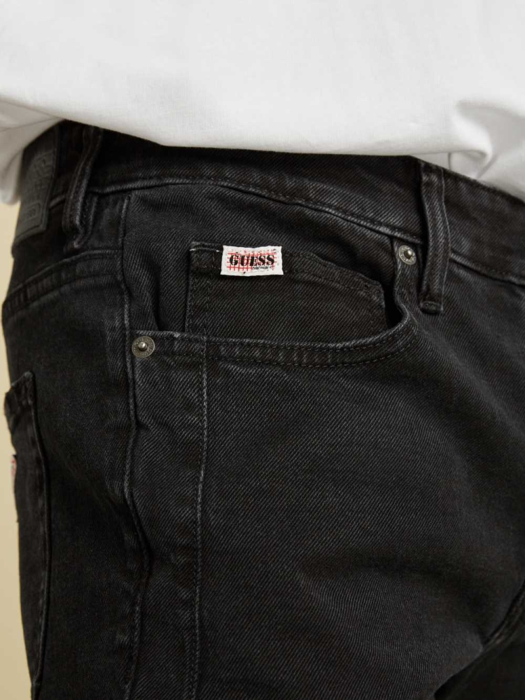 GUESS Originals Skinny Men's Jeans Black Wash | UK2745KJA