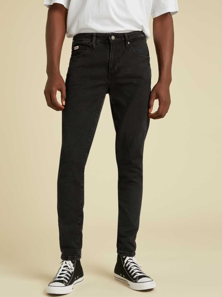 GUESS Originals Skinny Men\'s Jeans Black Wash | UK2745KJA