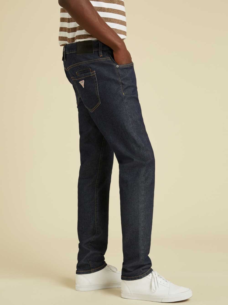 GUESS Originals Slim Straight Men's Jeans Dark Wash | UK5713APR