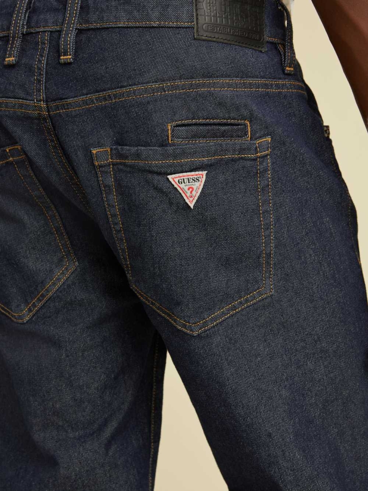 GUESS Originals Slim Straight Men's Jeans Dark Wash | UK5713APR