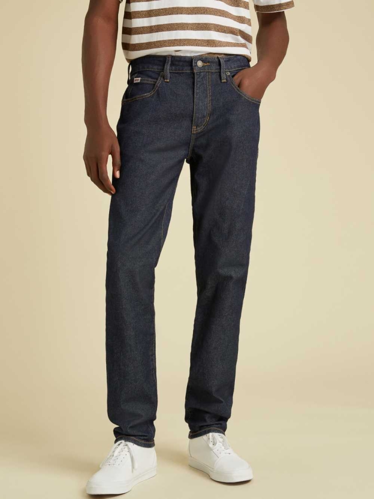 GUESS Originals Slim Straight Men\'s Jeans Dark Wash | UK5713APR