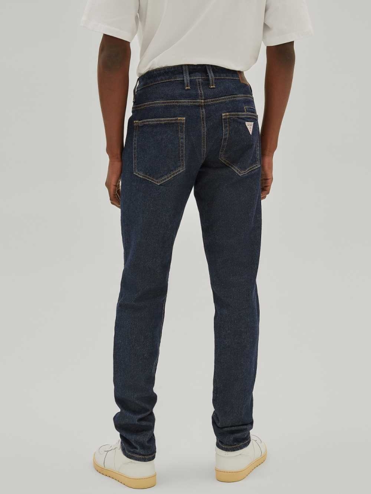 GUESS Originals Slim Straight Men's Jeans Dark Wash | UK7123GHQ