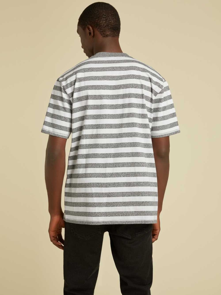 GUESS Originals Striped Men's T-Shirts Dark Grey | UK4317HWQ