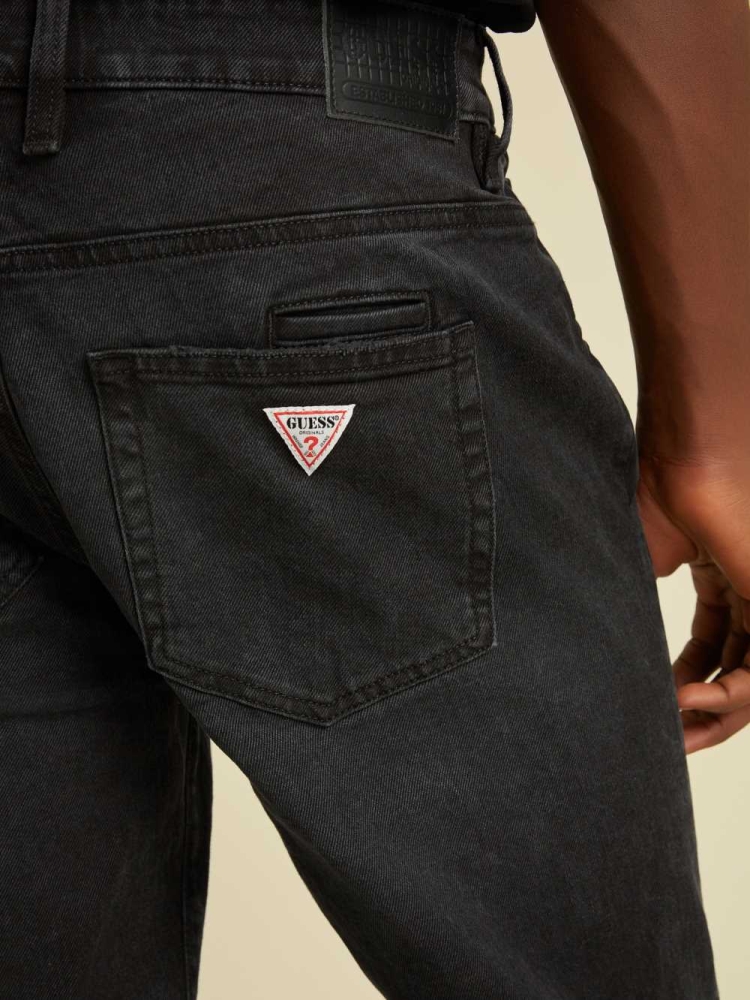 GUESS Originals Tactical Slim Straight Men's Jeans Black Wash | UK7892CBG