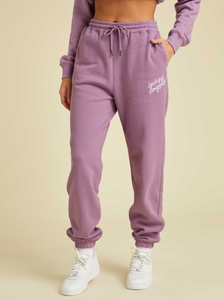 GUESS Originals Women's Sweatpants Purple | UK0829ILF