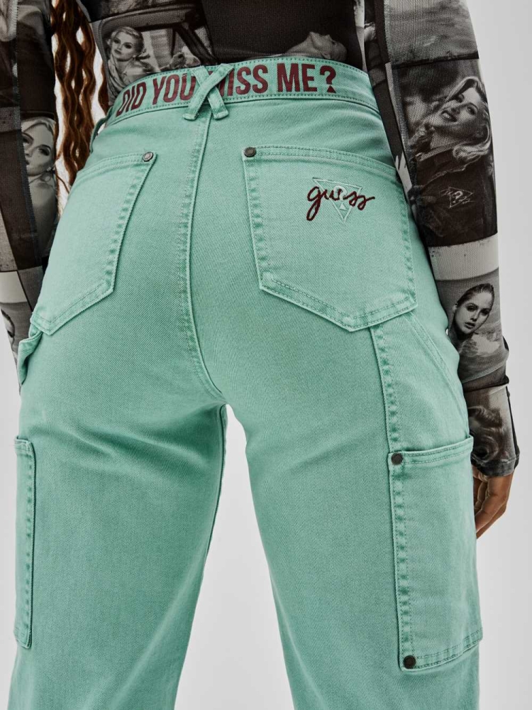 GUESS Originals x Anna Nicole Smith Cargo Women's Jeans Green Blue | UK4735VZB