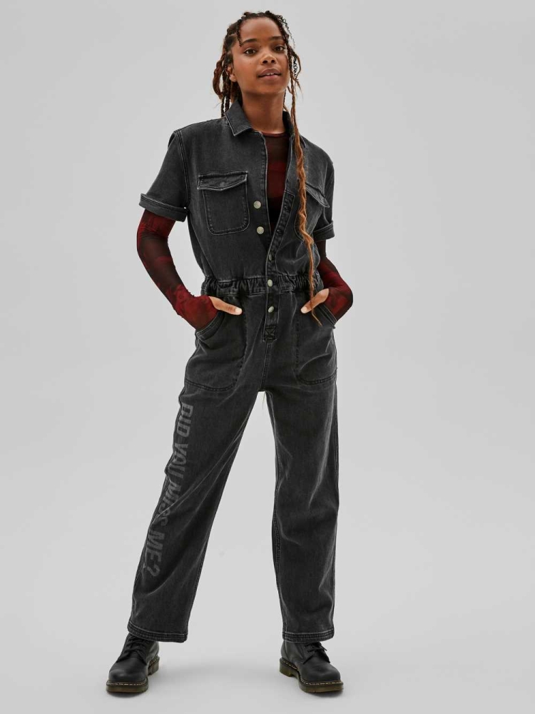 GUESS Originals x Anna Nicole Smith Denim Women\'s Jumpsuits Black Wash | UK2140ZJL