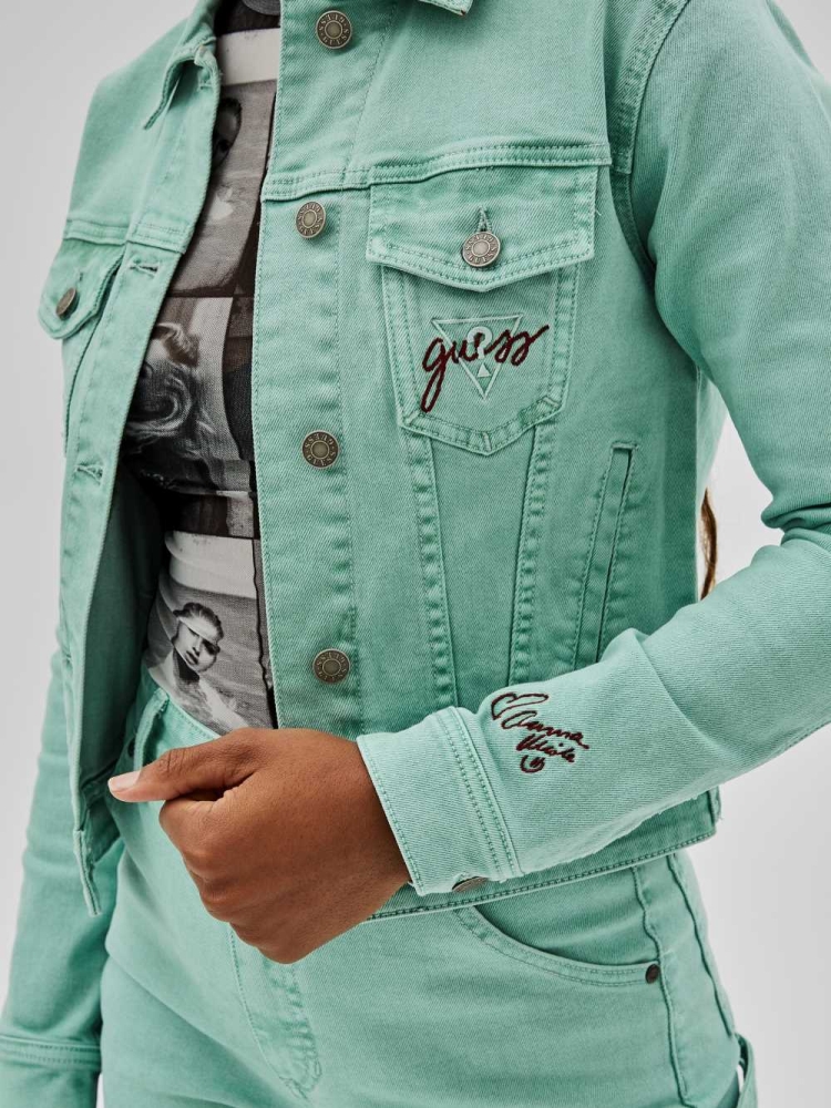 GUESS Originals x Anna Nicole Smith Denim Women's Jackets Green Blue | UK6481LYV