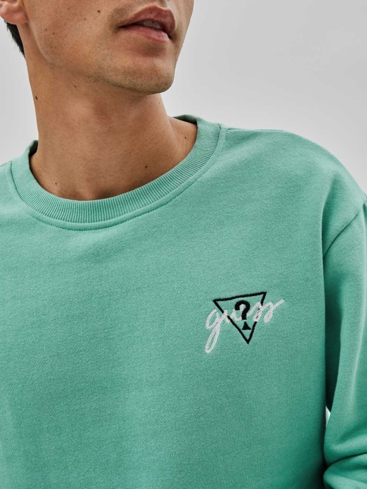 GUESS Originals x Anna Nicole Smith Men's Sweatshirt Green Blue | UK0736LJE