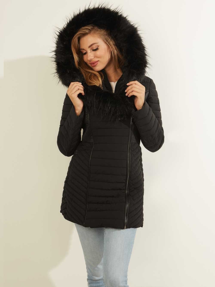 GUESS Oxana Quilted Women's Jackets Black | UK5720QSJ