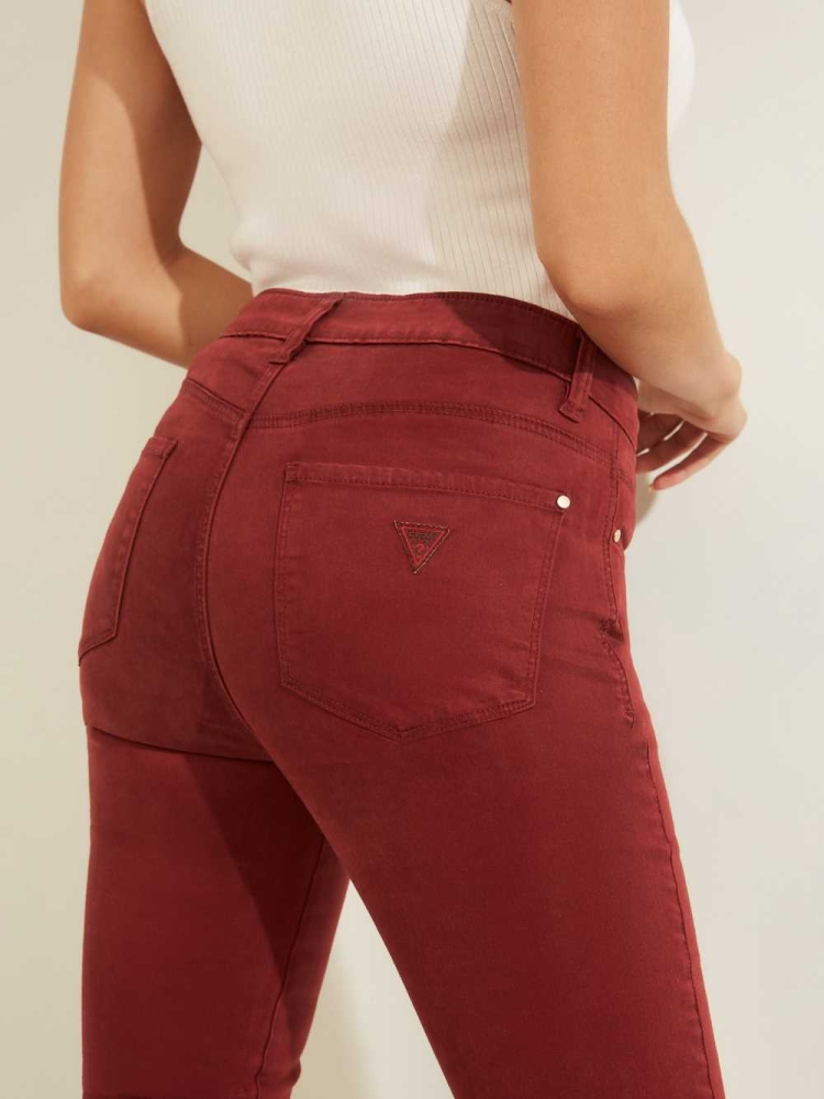 GUESS Pastel Sexy Curve Skinny Women's Jeans Burgundy | UK4851LIE