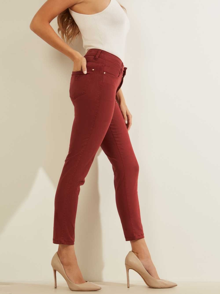 GUESS Pastel Sexy Curve Skinny Women's Jeans Burgundy | UK4851LIE