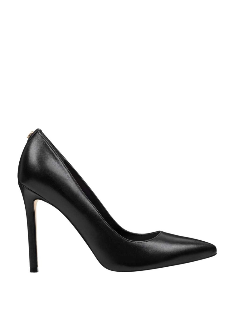 GUESS Pointed Faux-Leather Pumps Women's Pumps Black | UK3257NIF