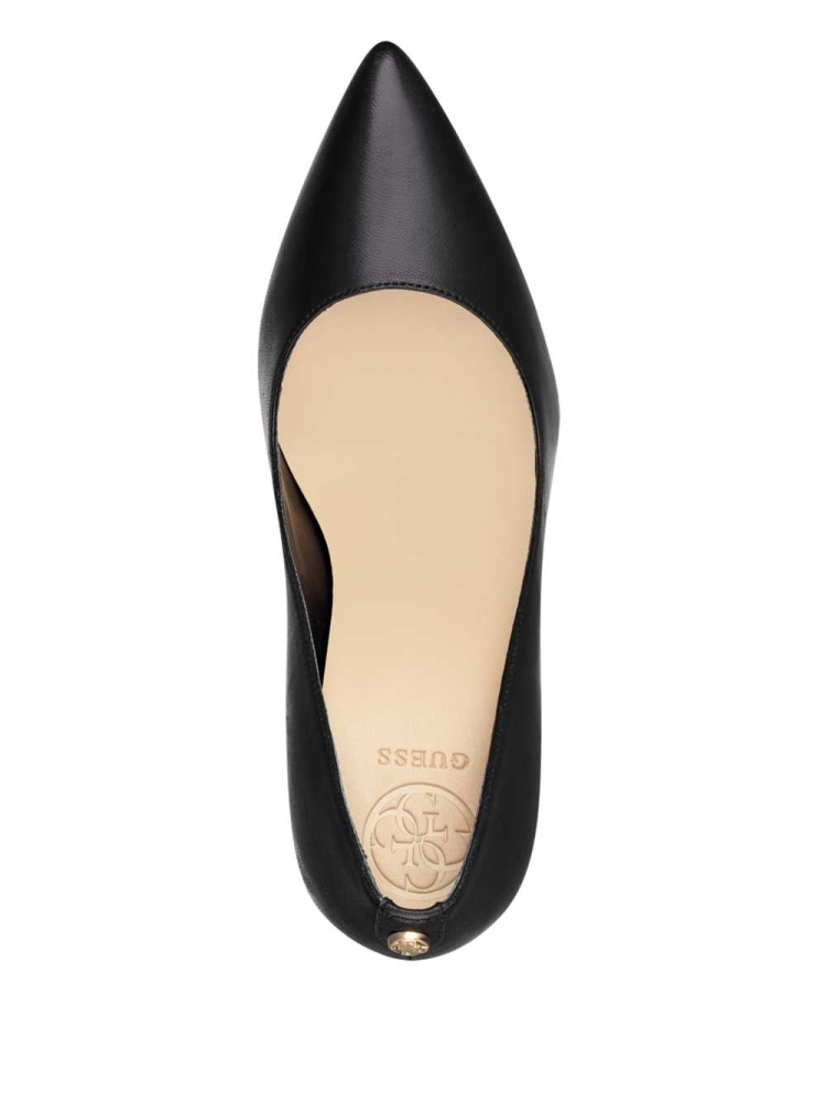 GUESS Pointed Faux-Leather Pumps Women's Pumps Black | UK3257NIF