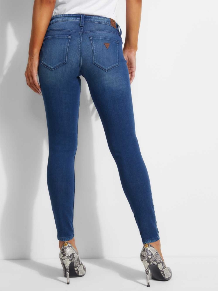 GUESS Power Skinny Women's Jeans Indigo Wash | UK1362TOQ