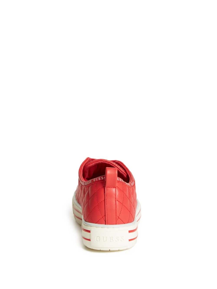 GUESS Quilted Low-Top Women's Sneakers Red Multicolor | UK7895AWF