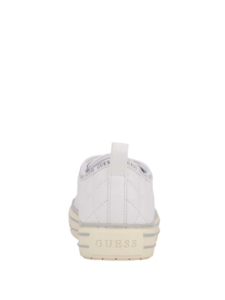 GUESS Quilted Low-Top Women's Sneakers White Multicolor | UK2856WCK