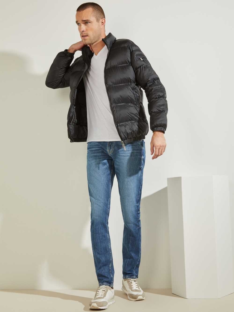 GUESS Quilted Puffer Men's Jackets Black | UK8613OKN