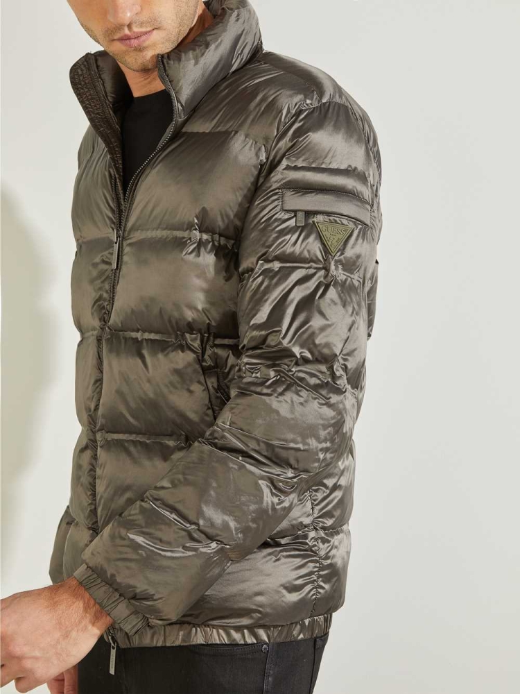 GUESS Quilted Puffer Men's Jackets Green | UK8167TLS