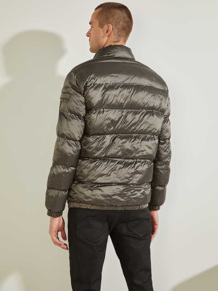 GUESS Quilted Puffer Men's Jackets Green | UK8167TLS