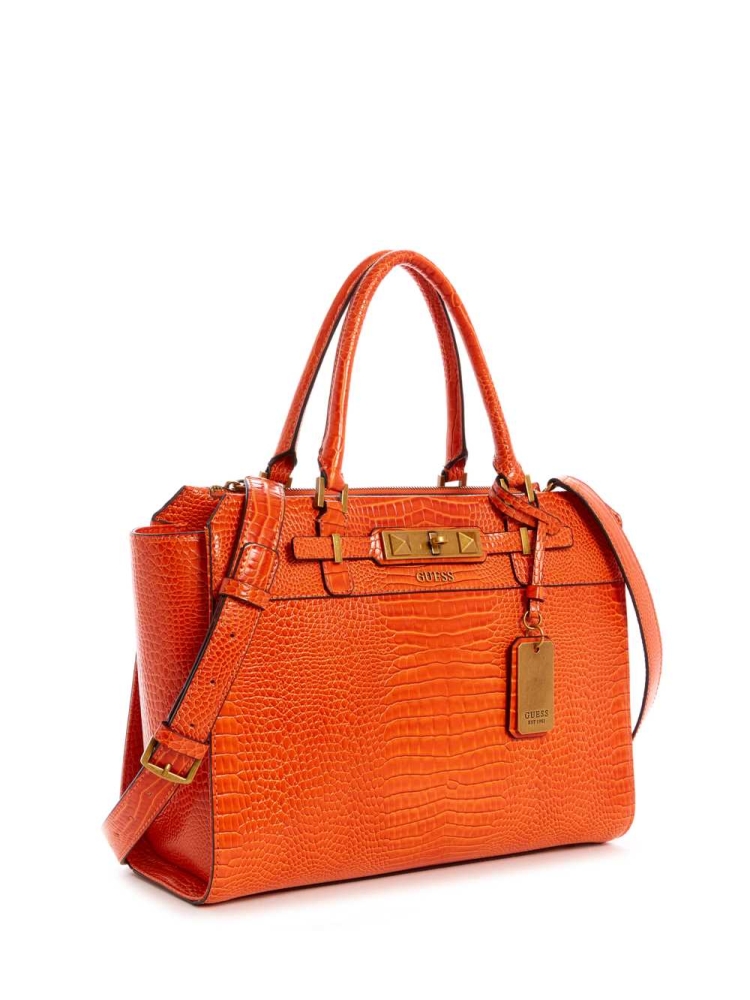 GUESS Raffie Carryall Women's Crossbodies Orange | UK7490XWN