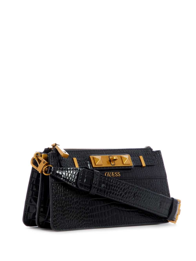 GUESS Raffie Mini Women's Crossbodies Black | UK8917GXK